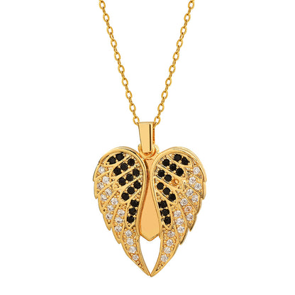 Personalized Name Heart Locket Necklace Zirconia