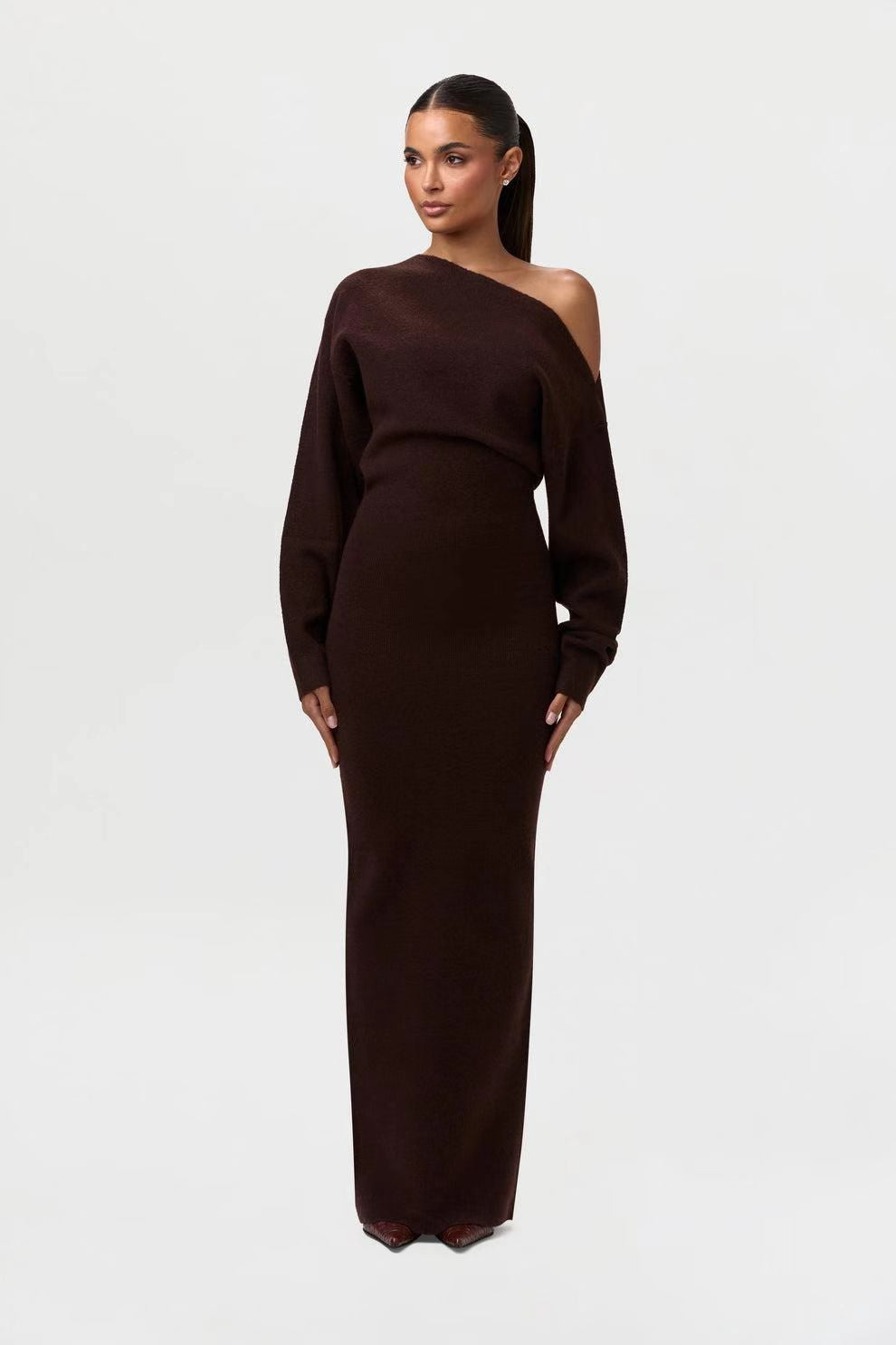 Ins Slim Long Sleeve Knitted Dress Evening Party