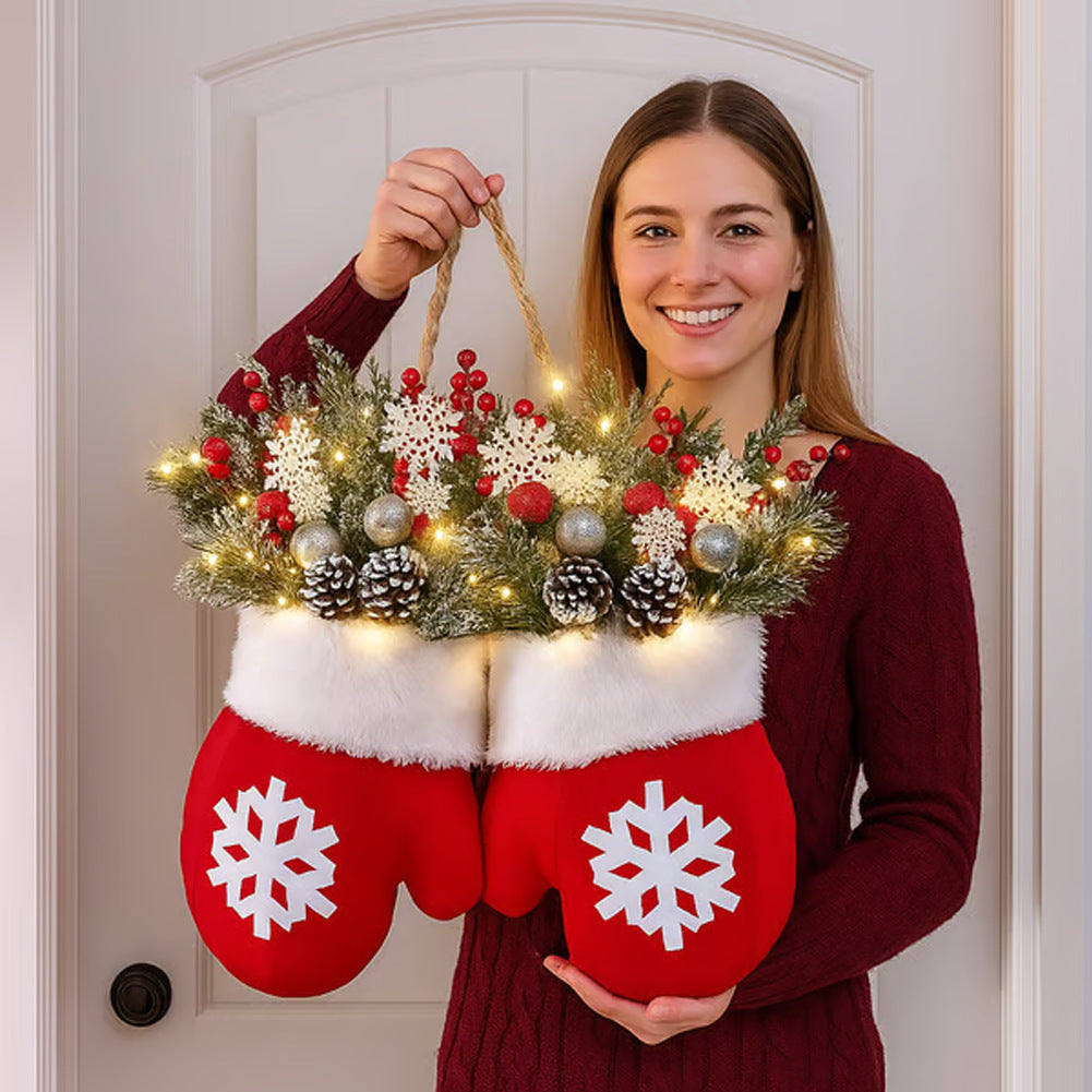 Christmas Garland Creative Glove Shaped Simulated