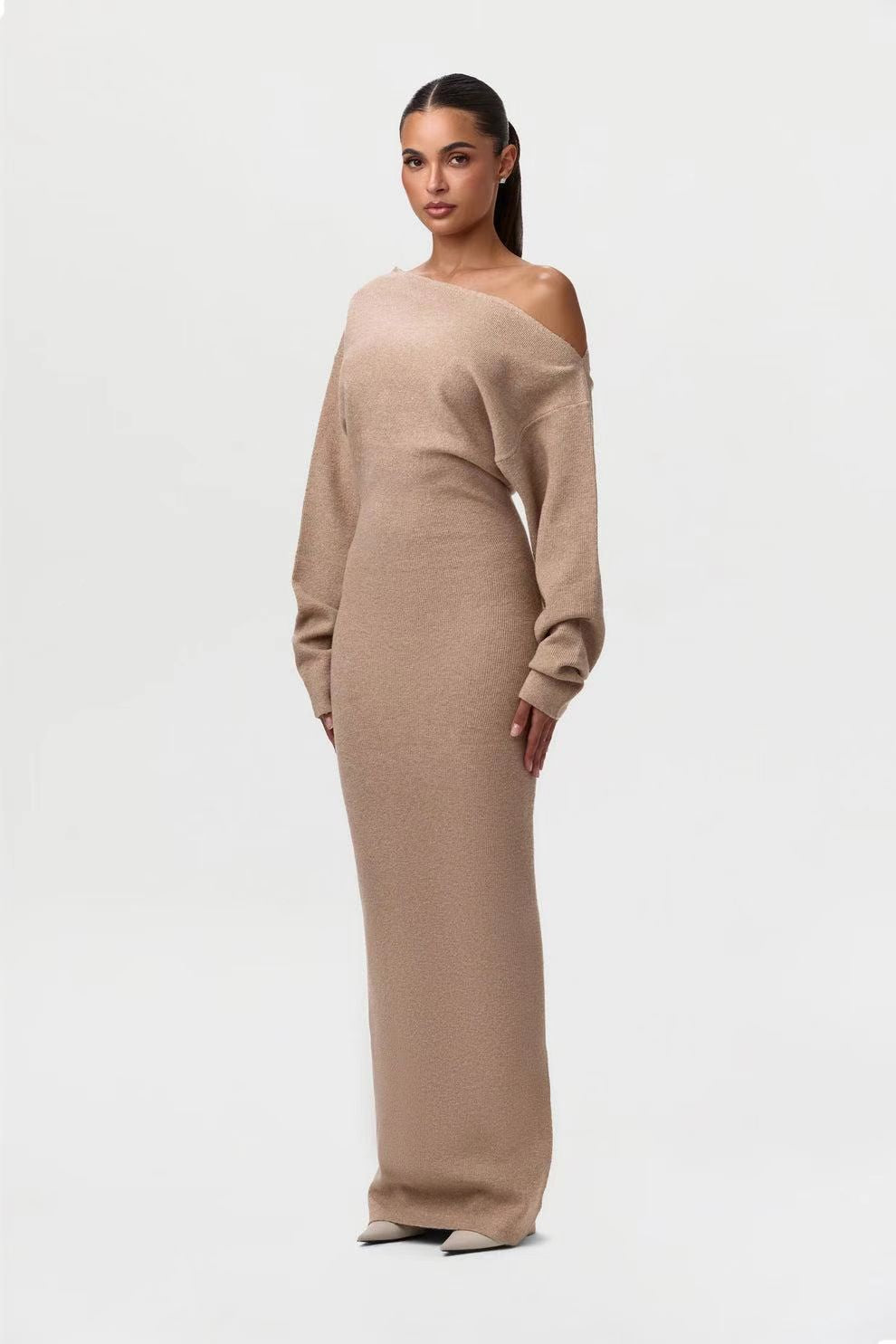Ins Slim Long Sleeve Knitted Dress Evening Party