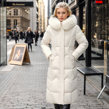 Winter Long Coat With Thickened Fur Collar