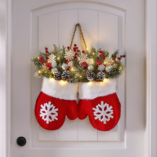 Christmas Garland Creative Glove Shaped Simulated