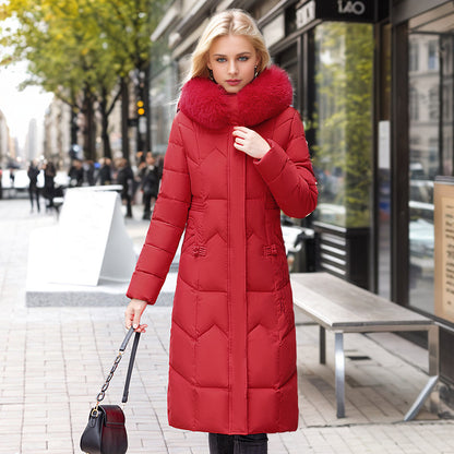 Winter Long Coat With Thickened Fur Collar
